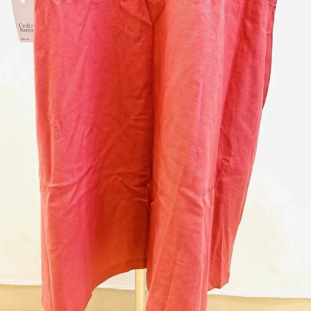 NWT CROFT & BARROW Women Short Sleeve Pullover Collared Draw String Dress Sz 3X - Picture 12 of 15
